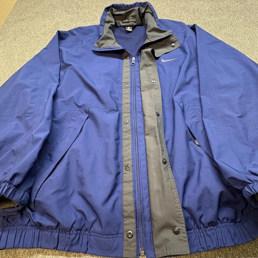Nike Golf Clima-FIT Windbreaker Jacket‎ Mens XL Blue Full Zip Vented XL Vintage